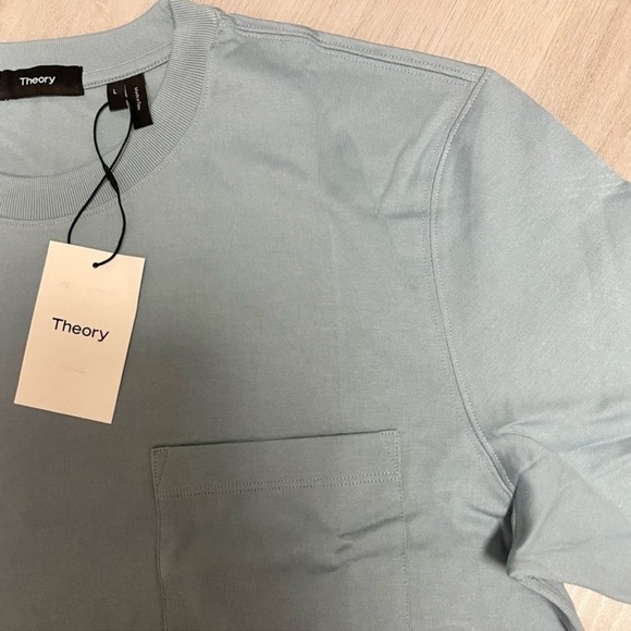 Theory Men’s Dex Tee in Poseidon Arc. - Picture 3 of 5